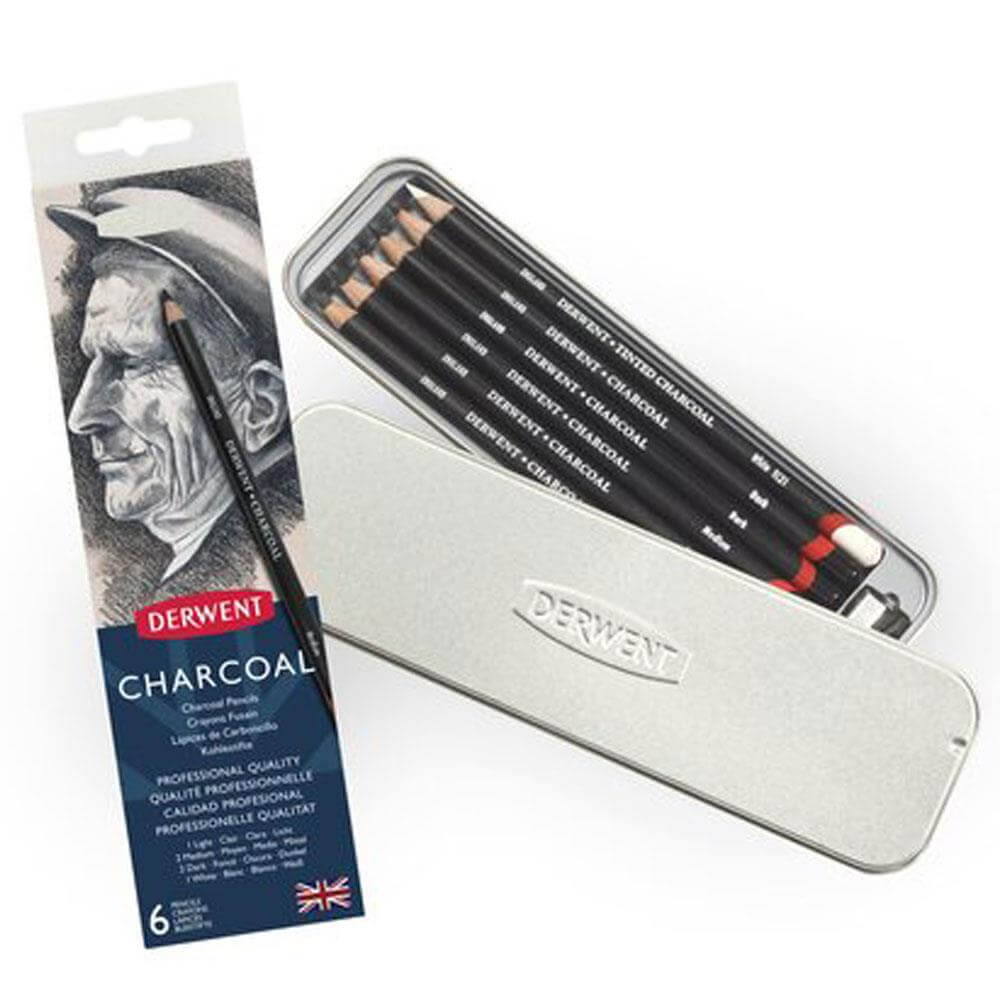 Derwent Charcoal Pencil 6 Tin